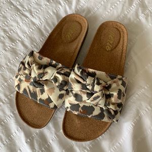 Leopard Print Slide Sandals